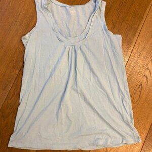 GARNET HILL Soft Simple Light Blue Tank Top, 100% Cotton / Womens Size XS (17")